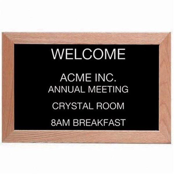 Aarco Aarco Products AOFD1218 Framed Letter Board Message Center - Red Oak AOFD1218